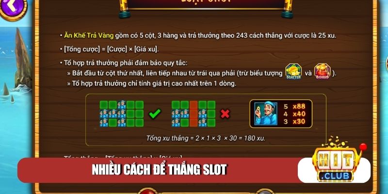 Nhiều cách để thắng slot