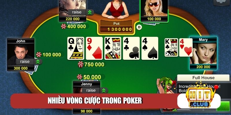Nhiều vòng cược trong Poker